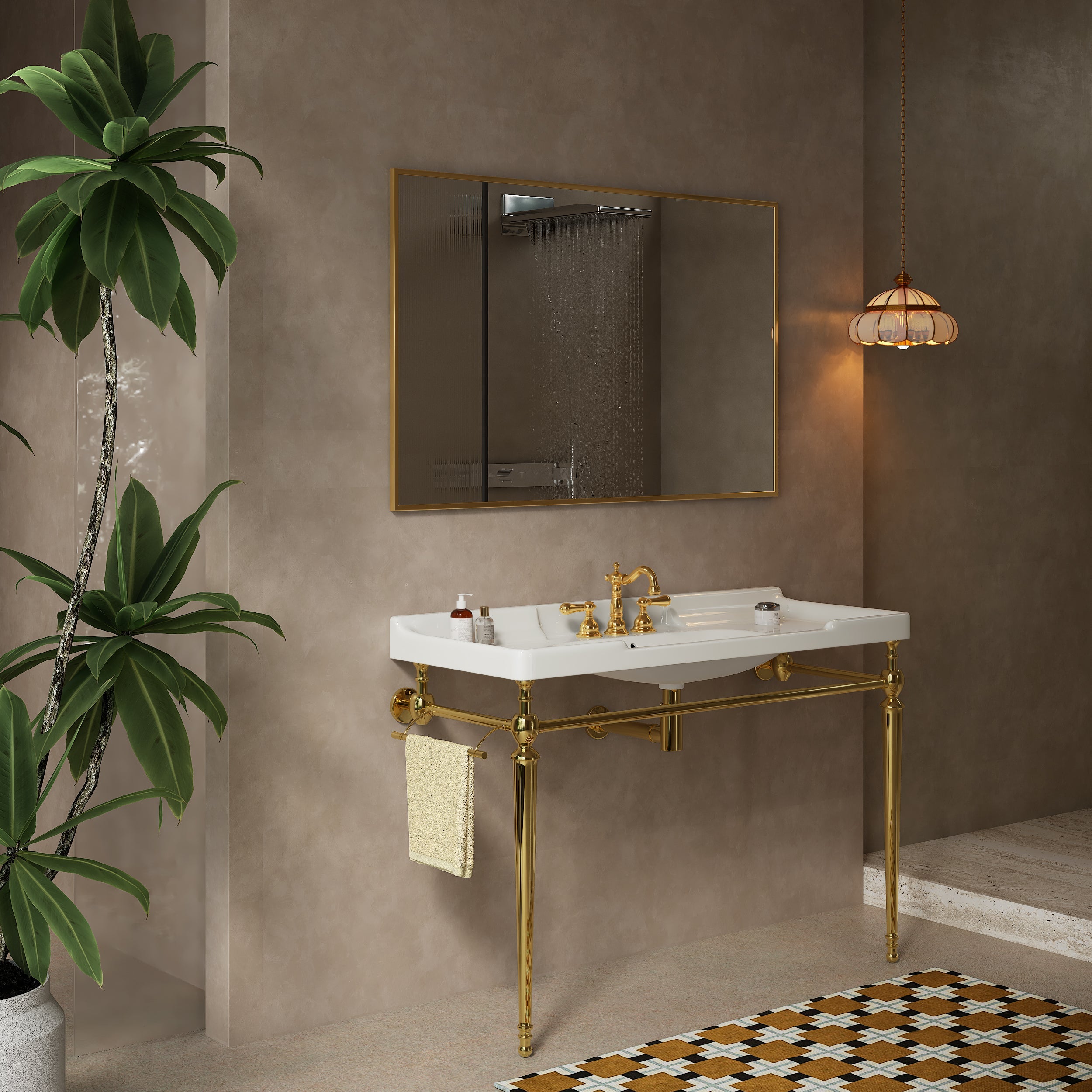 VICI 48" Bathroom Console Sink, Wall-Mounted