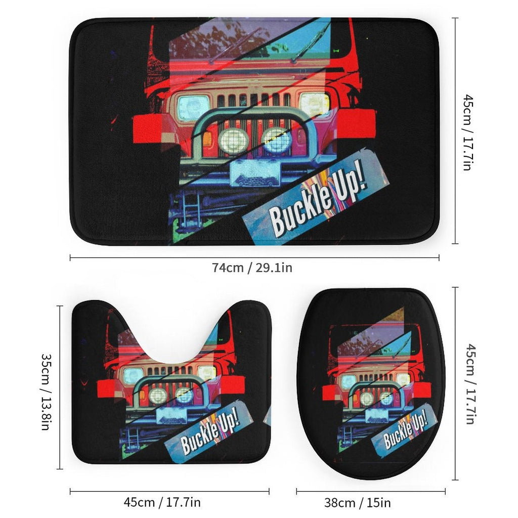 Buckle Up! 4-wheel Drive Bathroom Decor 4-Piece Accessory Set