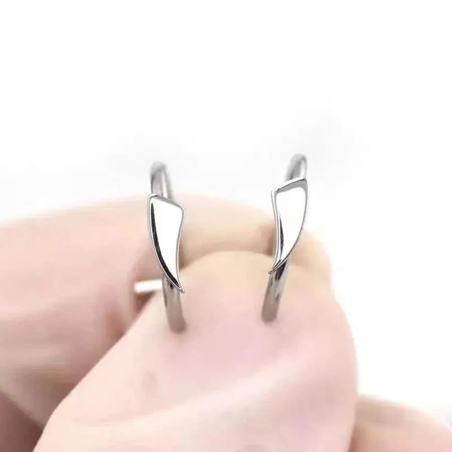 2 Piece Set Stainless Steel Clip-On Nose and Lip Rings | Punk Style Fake Piercing Jewelry