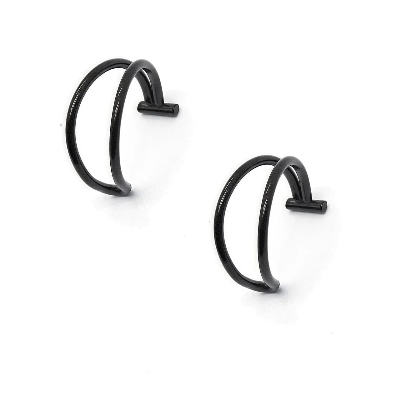 2 Piece Set Stainless Steel Clip-On Nose and Lip Rings | Punk Style Fake Piercing Jewelry