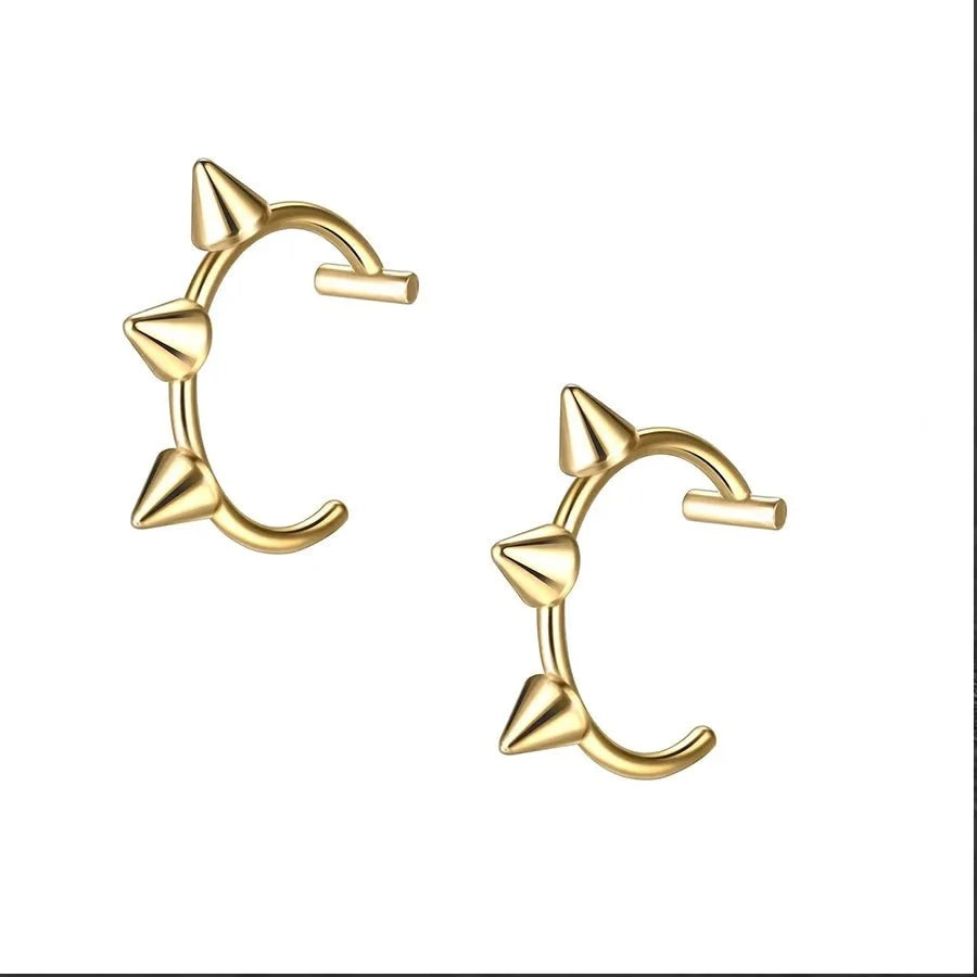 2 Piece Set Stainless Steel Clip-On Nose and Lip Rings | Punk Style Fake Piercing Jewelry