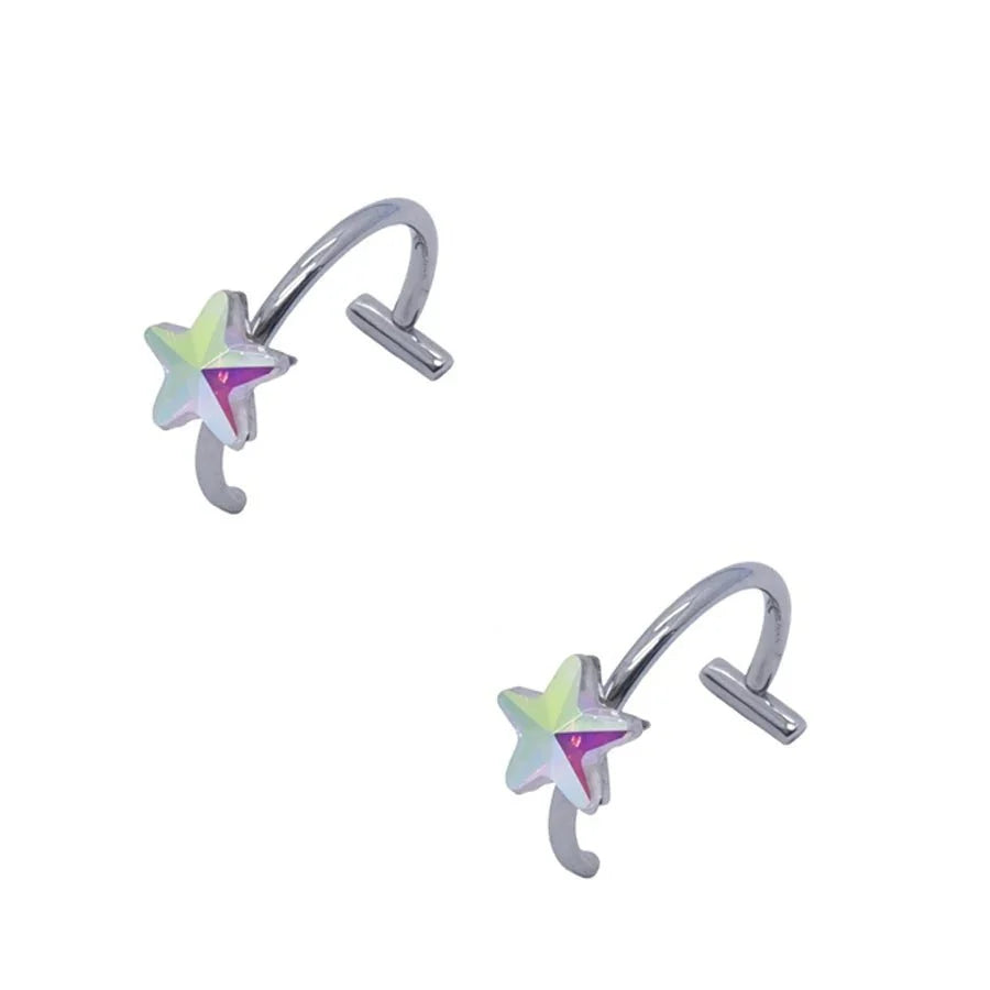 2 Piece Set Stainless Steel Clip-On Nose and Lip Rings | Punk Style Fake Piercing Jewelry