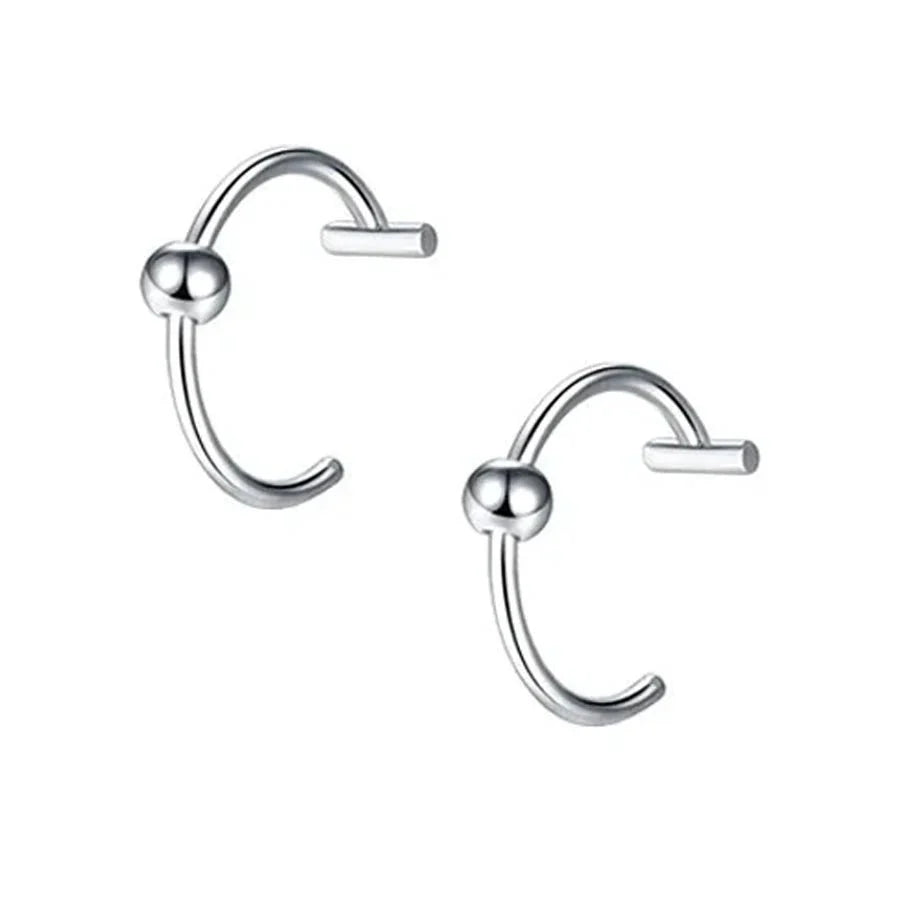 2 Piece Set Stainless Steel Clip-On Nose and Lip Rings | Punk Style Fake Piercing Jewelry