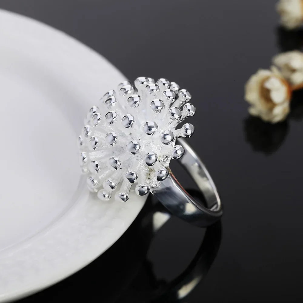 925 Sterling Silver Engagement Rings For Women Ladies Vintage Luxury Fine Jewelry Accessories Gifts Jewellery