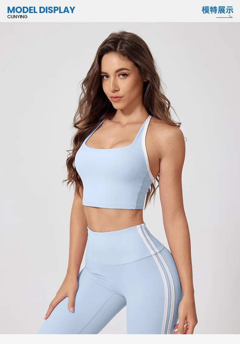 Yoga Suit Women Tracksuit Sports Vest High Waist Legging Outfit Girl Gym Set Fitness Running Workout Clothes Push Up Sportswear