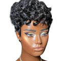 hort Pixie Wigs for Black Women Short Black Curly Pixie Wigs Synthetic Hair Wigs for Black Women Natural Wavy Black Pixie *China