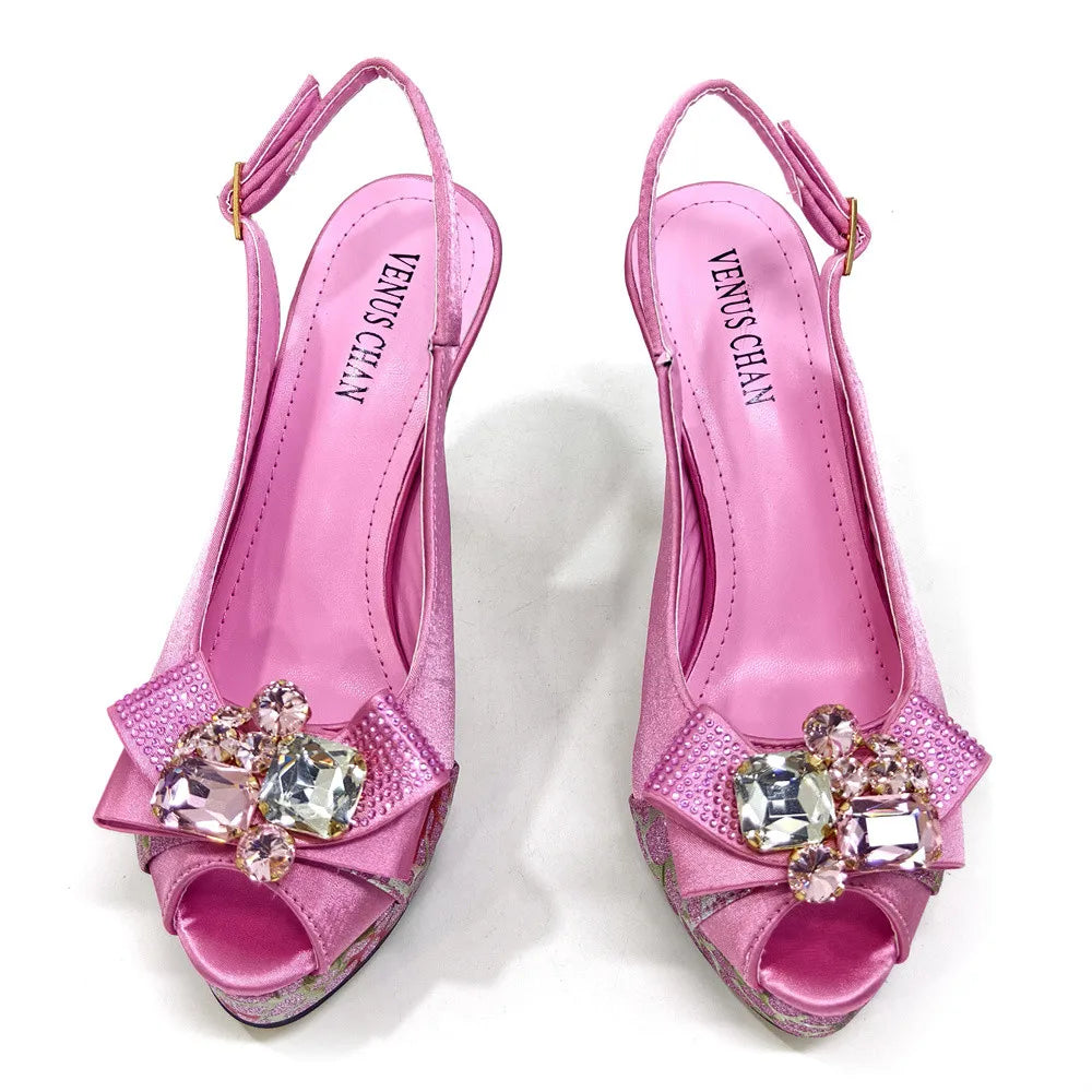 Newest Pumps Women High Heels Shoes and Bags Set JNB54