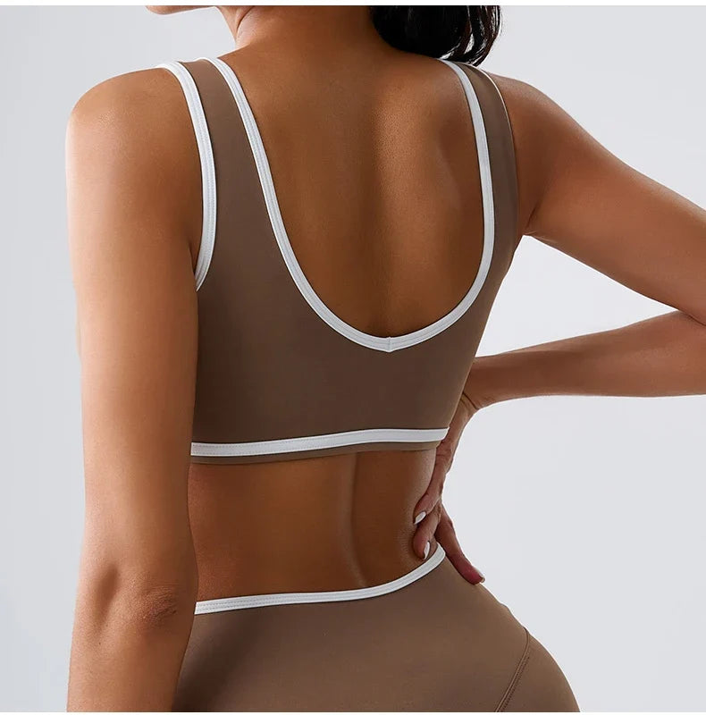 Women Sport Bras Splicing Fitness Tank Breathable Women Underwear Yoga Tops Bra Crop Top Gym Wear Women Push Up Workout Clothes