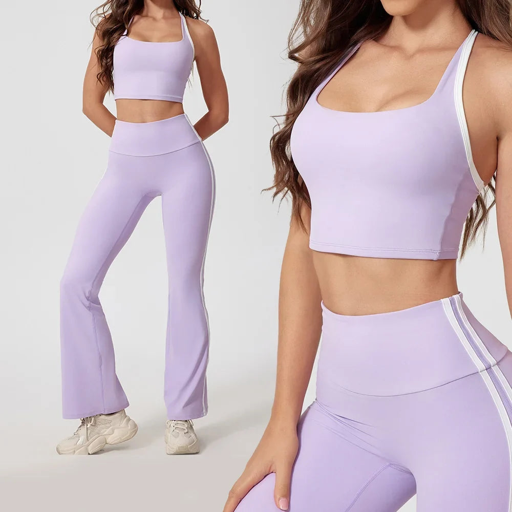 Yoga Suit Women Tracksuit Sports Vest High Waist Legging Outfit Girl Gym Set Fitness Running Workout Clothes Push Up Sportswear