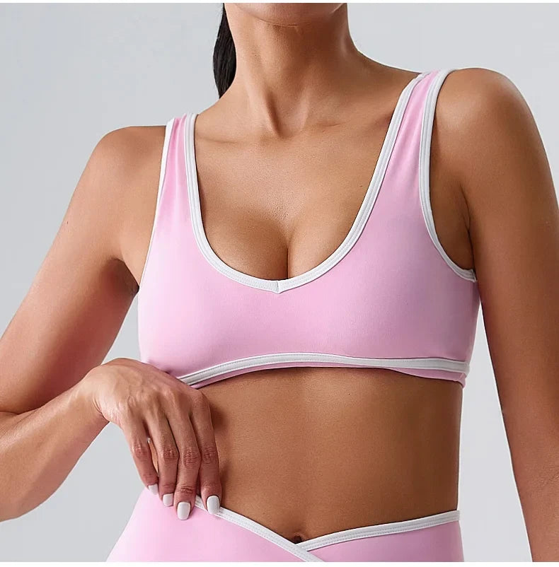 Women Sport Bras Splicing Fitness Tank Breathable Women Underwear Yoga Tops Bra Crop Top Gym Wear Women Push Up Workout Clothes