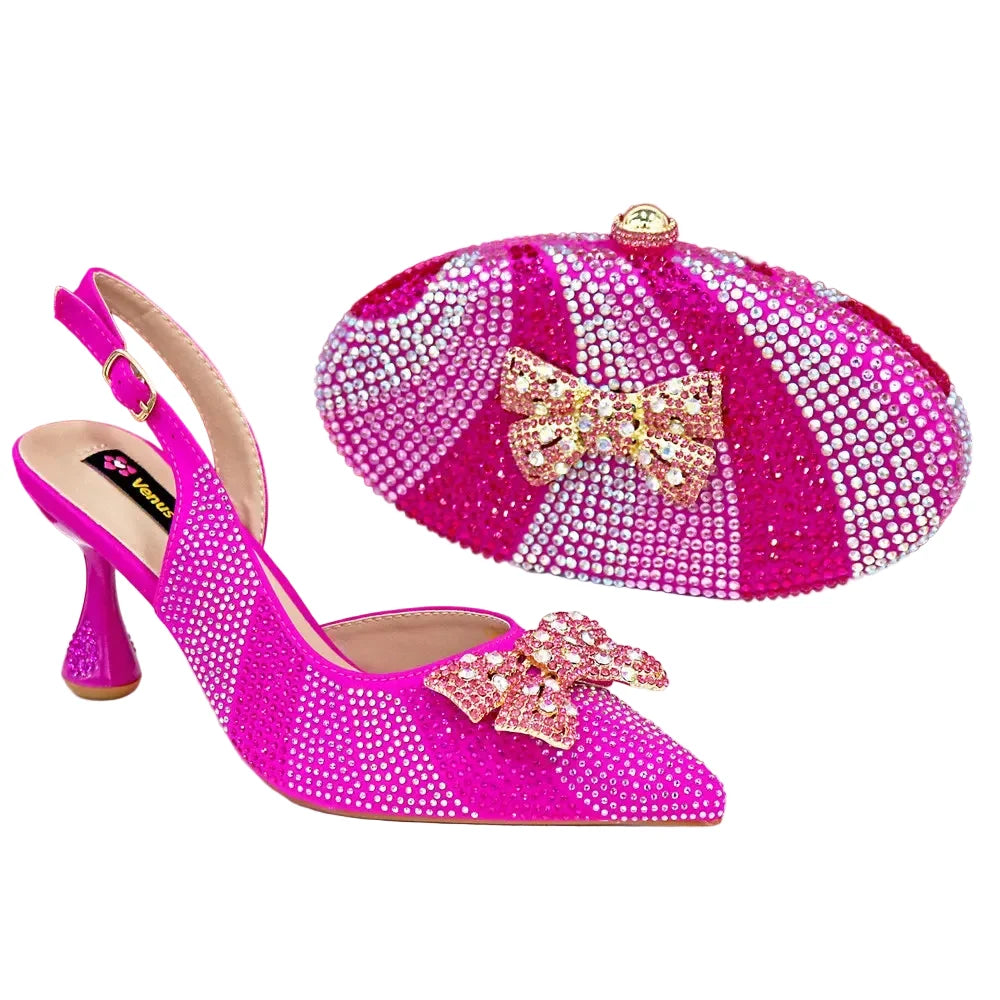 Women's High Heels And Exquisite Clutch Bag Set RT453