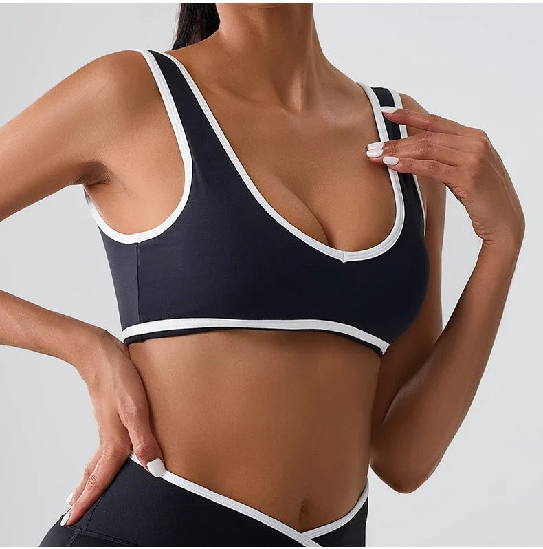 Women Sport Bras Splicing Fitness Tank Breathable Women Underwear Yoga Tops Bra Crop Top Gym Wear Women Push Up Workout Clothes