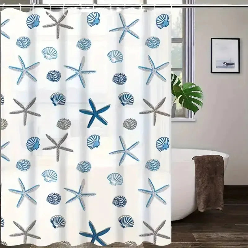 1PC Patterned PEVA Waterproof Shower Curtain – Bathroom Partition & Decorative Curtain Accessory