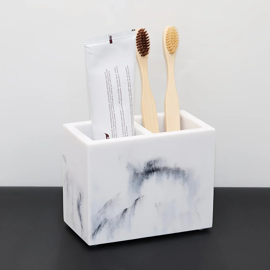 European Style 5-Piece Bathroom Accessory Set with Faux Marble Design - Includes Soap Dispenser, Toothbrush Holder, Tumbler, Soap Dish, and Tray - Elegant Vanity Countertop Ensemble for Home or Hotel Decor