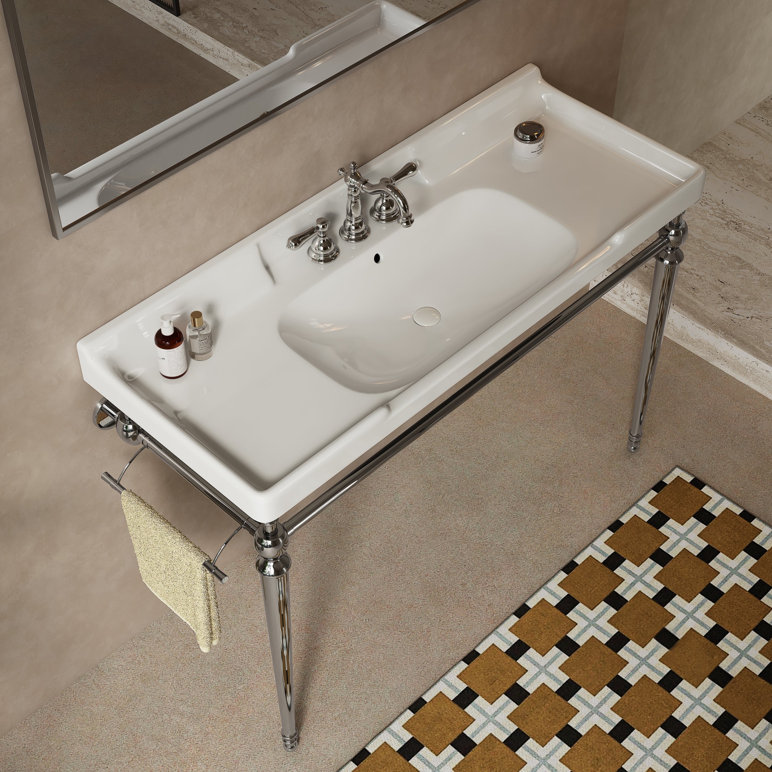 VICI 48" Bathroom Console Sink, Wall-Mounted