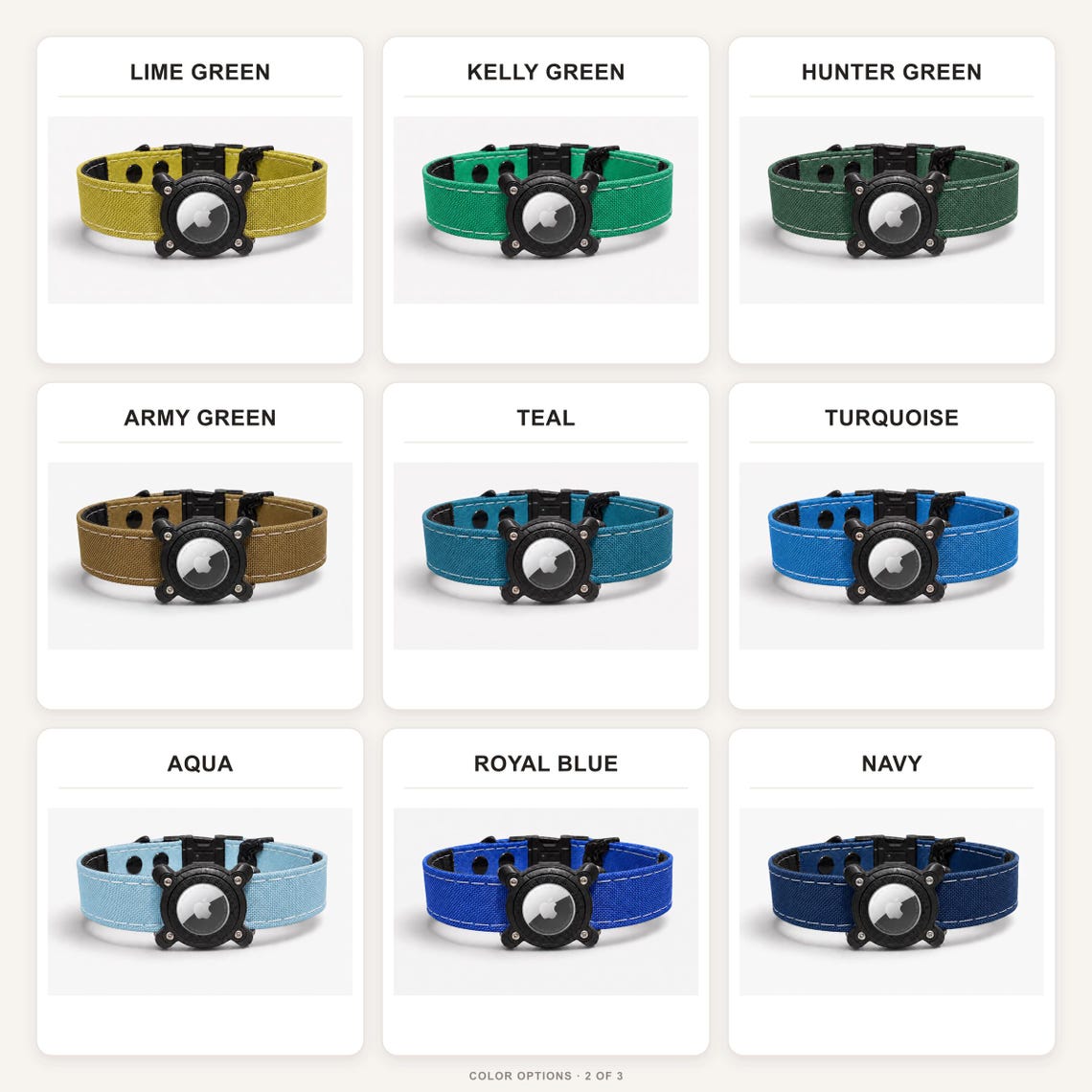 Rugged Waterproof AirTag Dog Collar with Holder