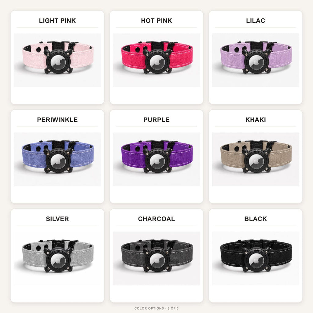 Rugged Waterproof AirTag Dog Collar with Holder
