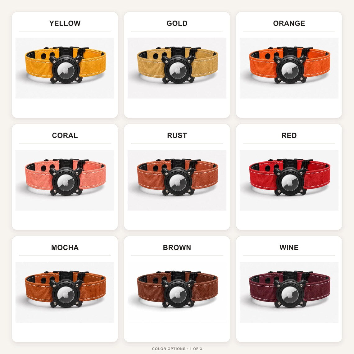 Rugged Waterproof AirTag Dog Collar with Holder