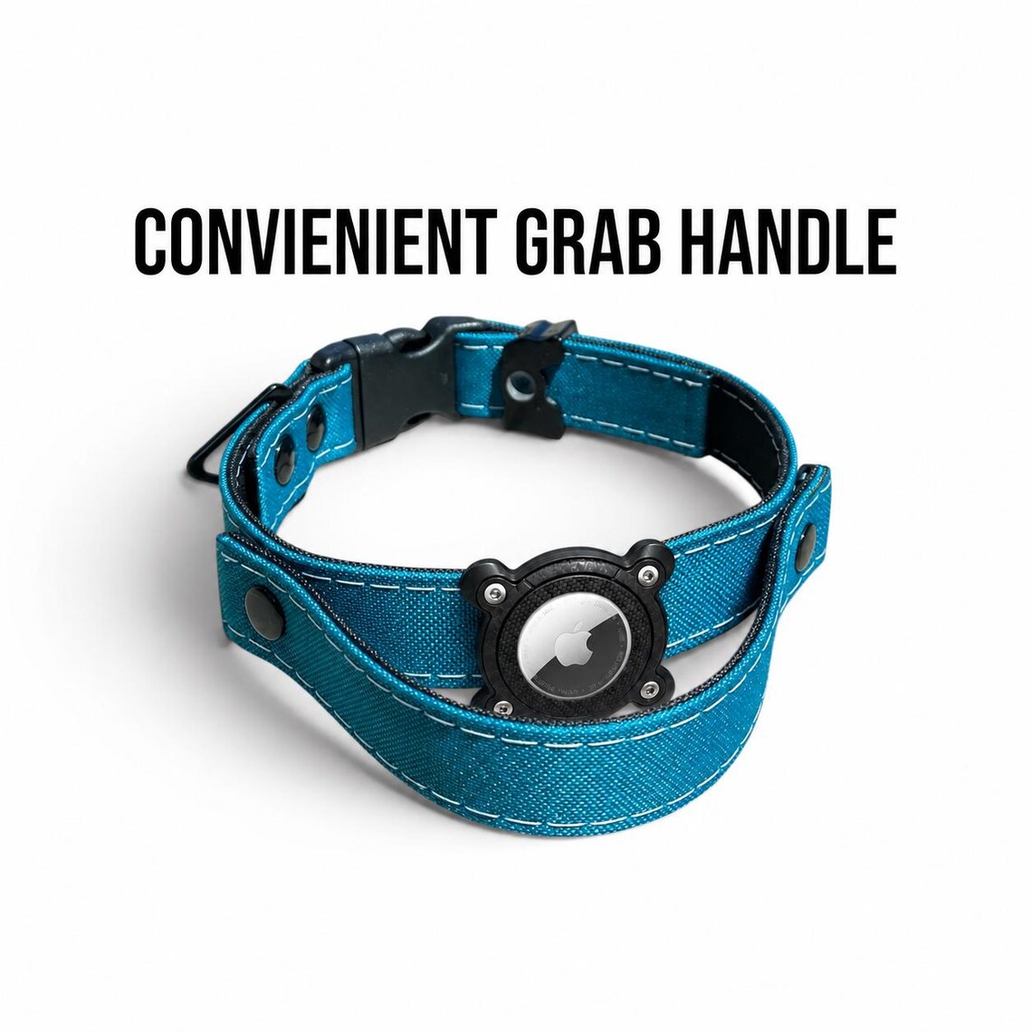 Rugged Waterproof AirTag Dog Collar with Holder